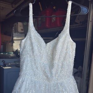 Elegant White Sequin Dress